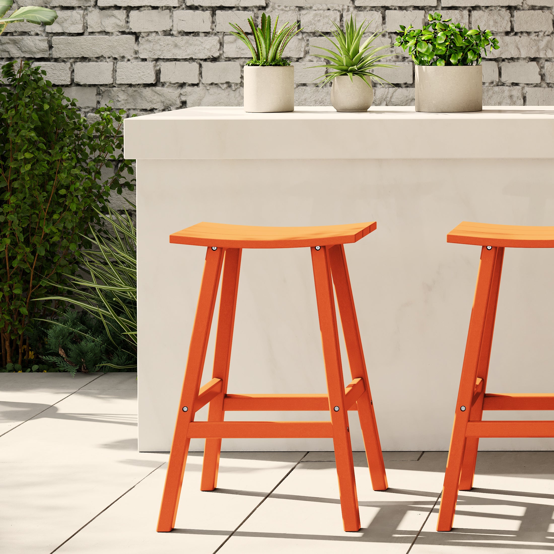 Malibu 29" HDPE Outdoor Patio Bar Height Bar Stool