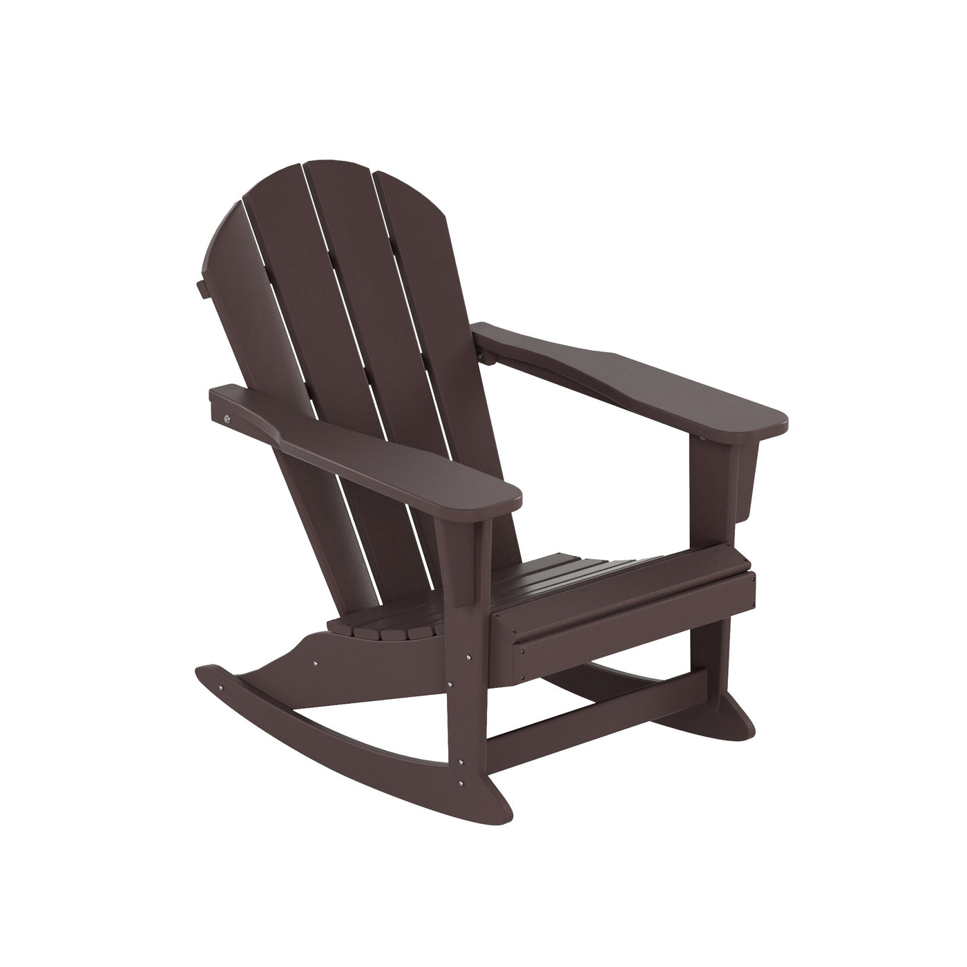 Malibu Outdoor Patio Rocking Adirondack Chairs with Side Table Set