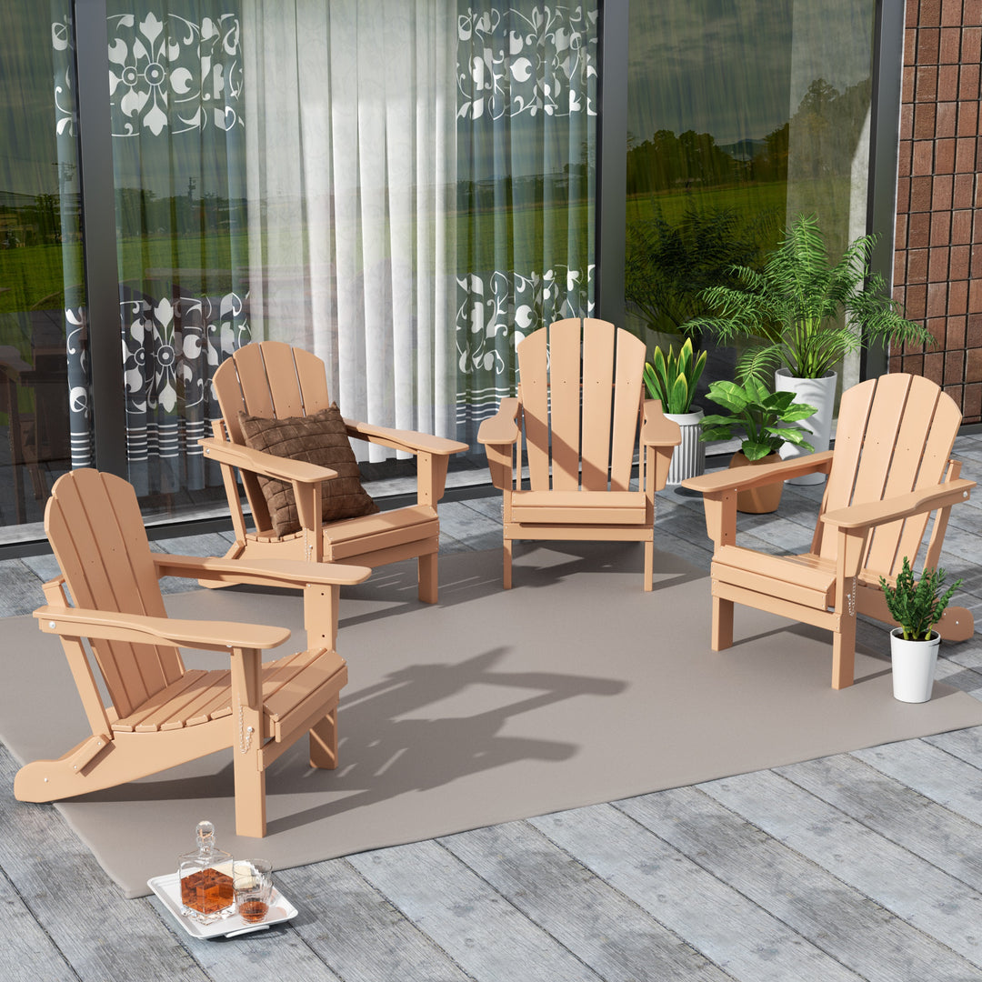 Malibu Outdoor Folding Poly Adirondack Chair (Set of 4)