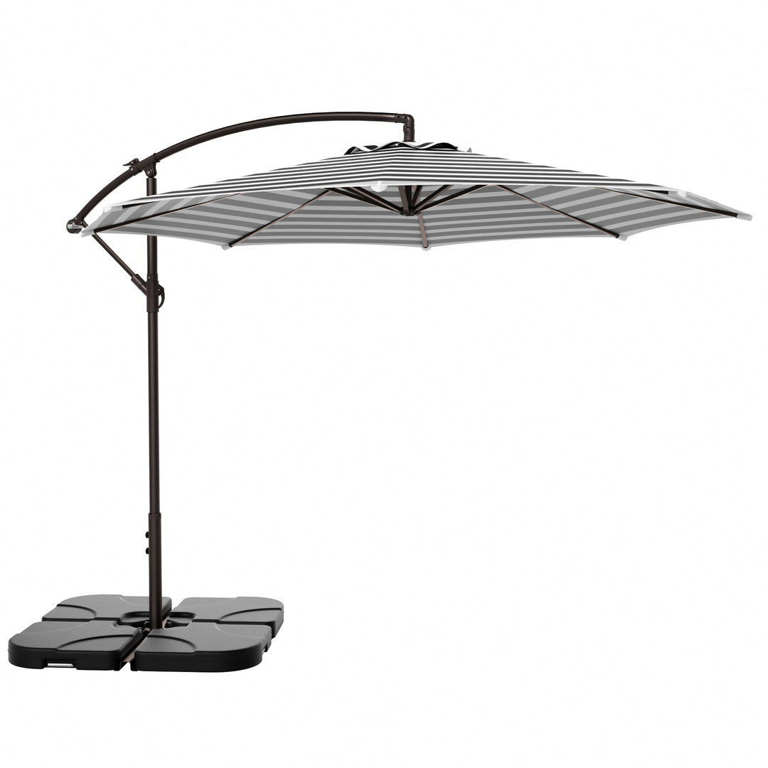 Moriti 10 Ft Outdoor Patio Cantilever Offset Umbrella with Base Weights