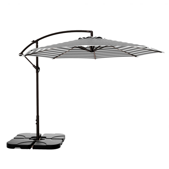 Moriti 10 Ft Outdoor Patio Cantilever Offset Umbrella with Base Weights