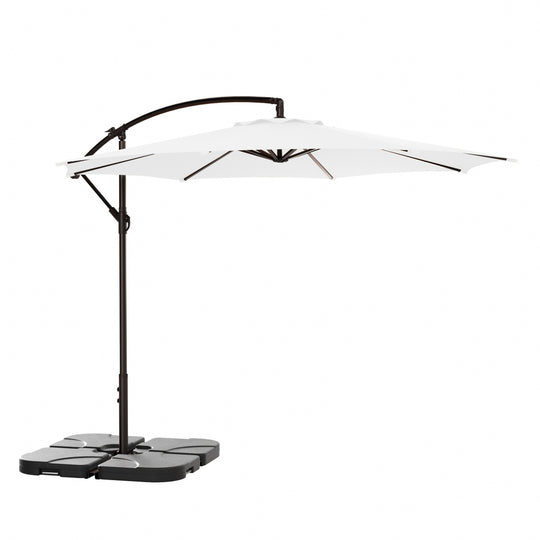 Moriti 10 Ft Outdoor Patio Cantilever Offset Umbrella with Base Weights