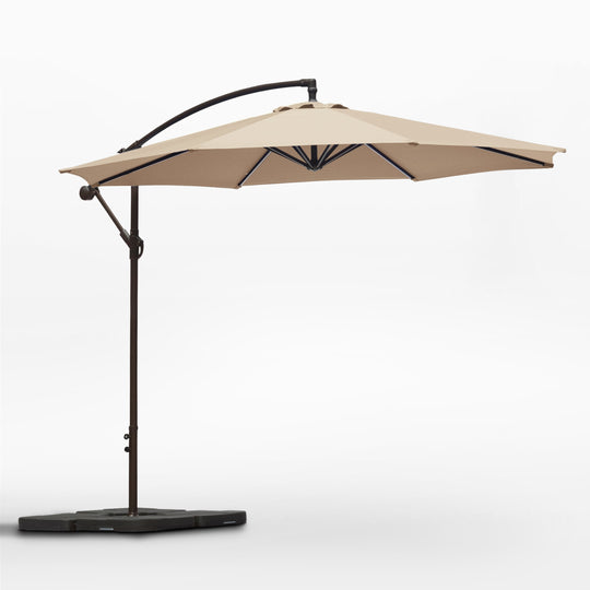 Moriti 10 Ft Outdoor Patio Cantilever Offset Umbrella with Base Weights