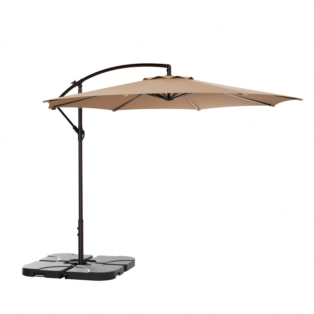 Moriti 10 Ft Outdoor Patio Cantilever Offset Umbrella with Base Weights