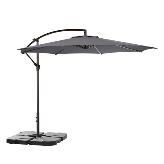 Moriti 10 Ft Outdoor Patio Cantilever Offset Umbrella with Base Weights