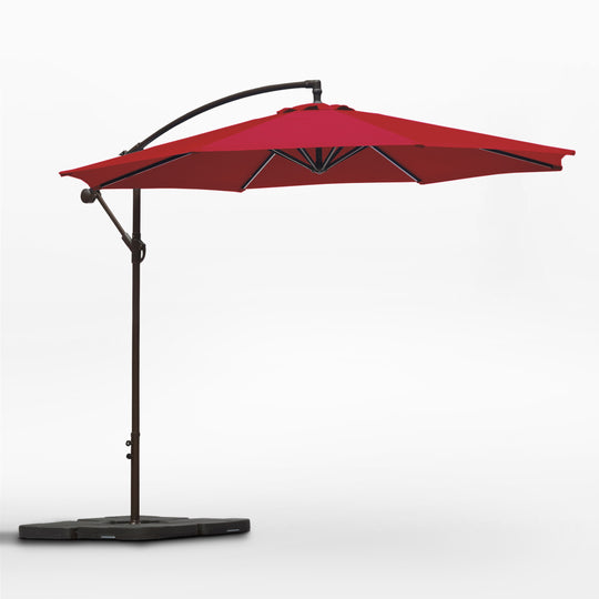 Moriti 10 Ft Outdoor Patio Cantilever Offset Umbrella with Base Weights