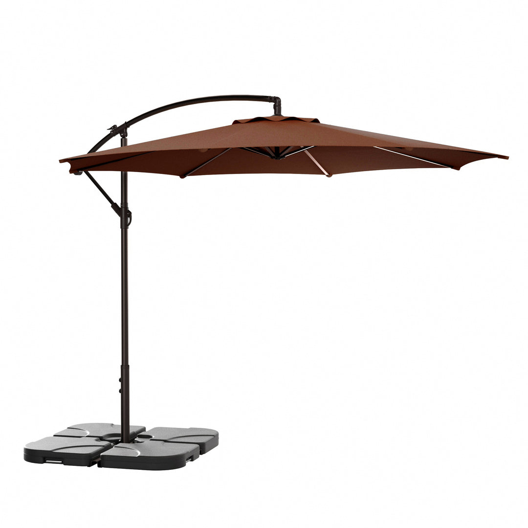 Moriti 10 Ft Outdoor Patio Cantilever Offset Umbrella with Base Weights