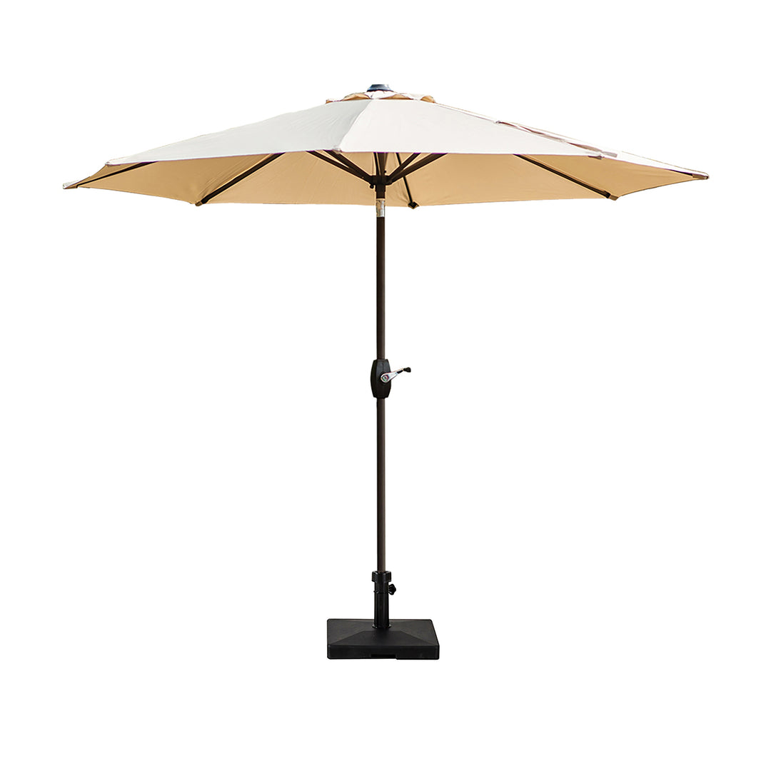 Paolo 9 Ft Outdoor Patio Market Table Umbrella with Square Concrete Base