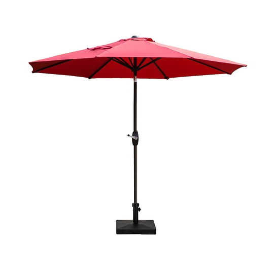 Paolo 9 Ft Outdoor Patio Market Table Umbrella with Square Concrete Base