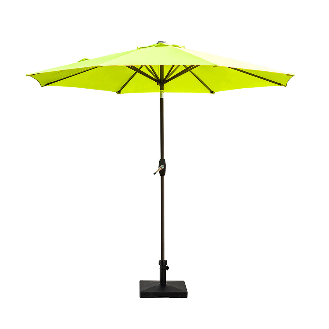 Paolo 9 Ft Outdoor Patio Market Table Umbrella with Square Concrete Base