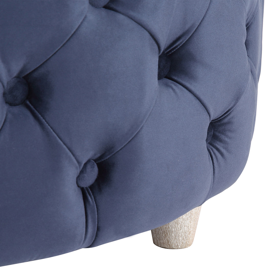 Wordford Round Velvet Tufted Storage Ottoman