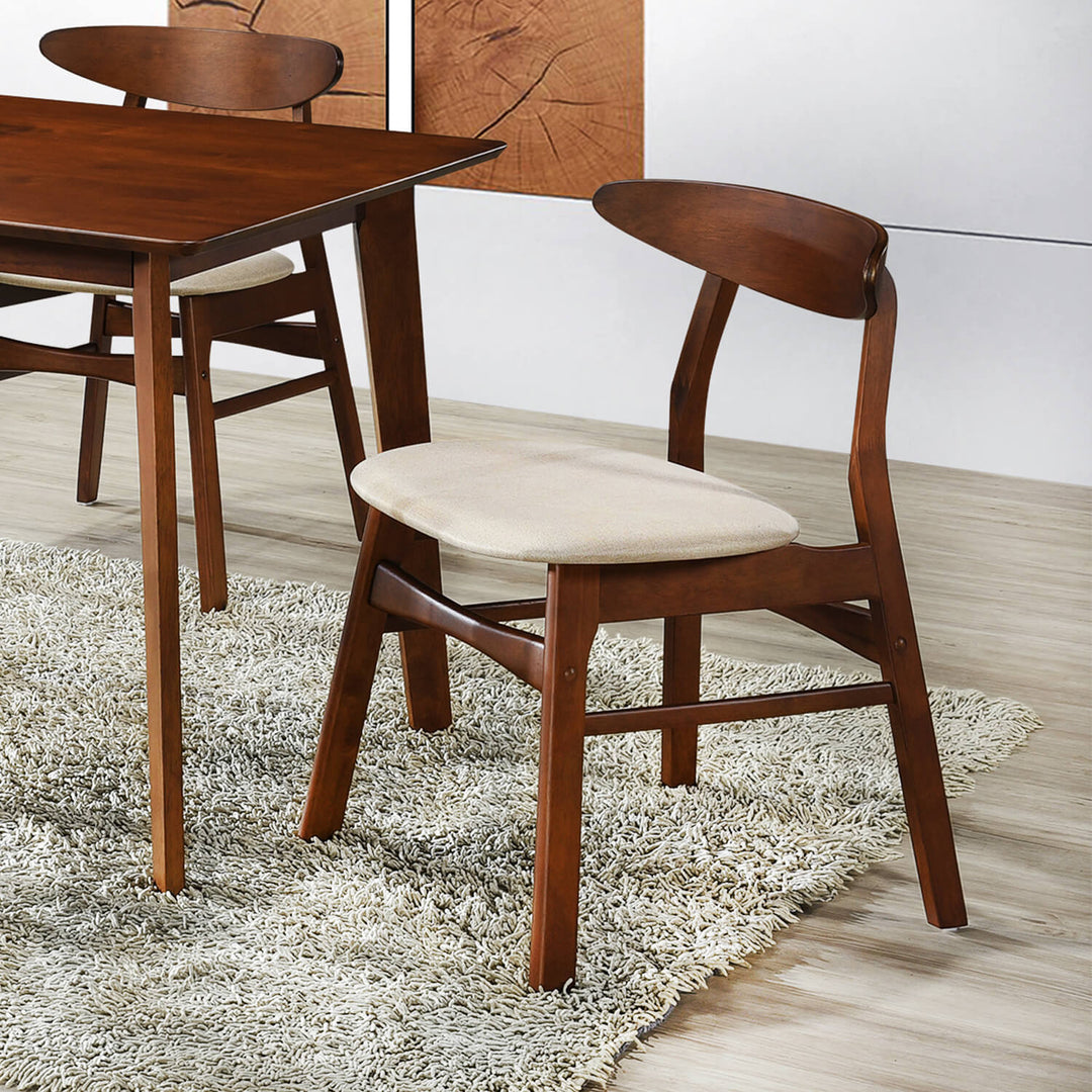 Lalia Mid Century Modern Solid Wood Upholstered Dining Side Chair (Set of 2)