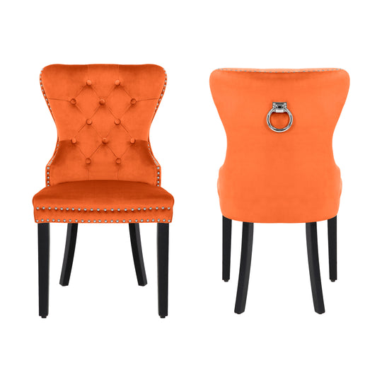 Wordford Velvet Upholstered Tufted Dining Chairs (Set of 2)