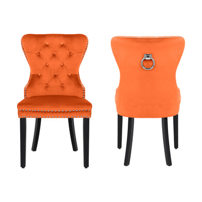 Wordford Velvet Upholstered Tufted Dining Chairs (Set of 2)