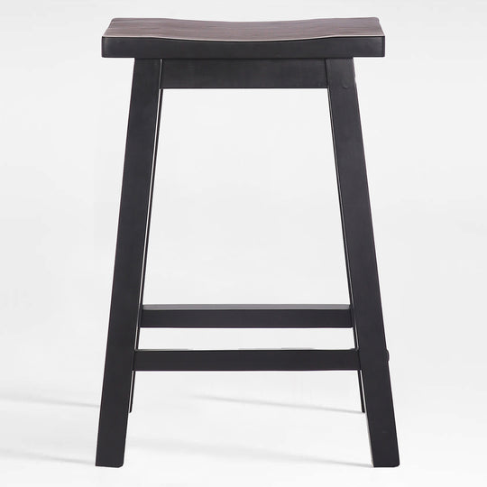 Reed 24" Solid Wood Saddle Counter Stool