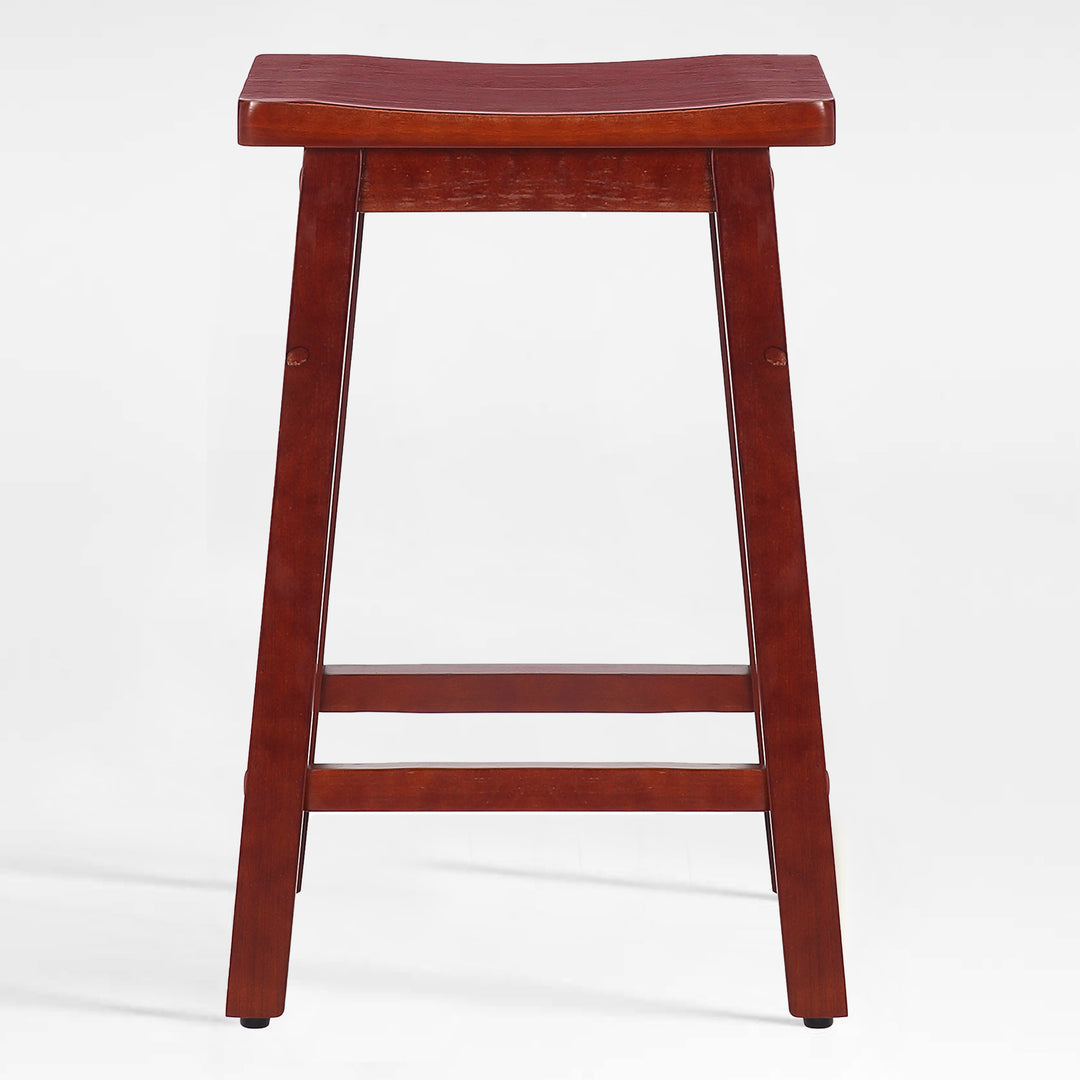 Reed 24" Solid Wood Saddle Counter Stool