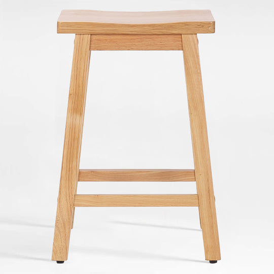 Reed 24" Solid Wood Saddle Counter Stool