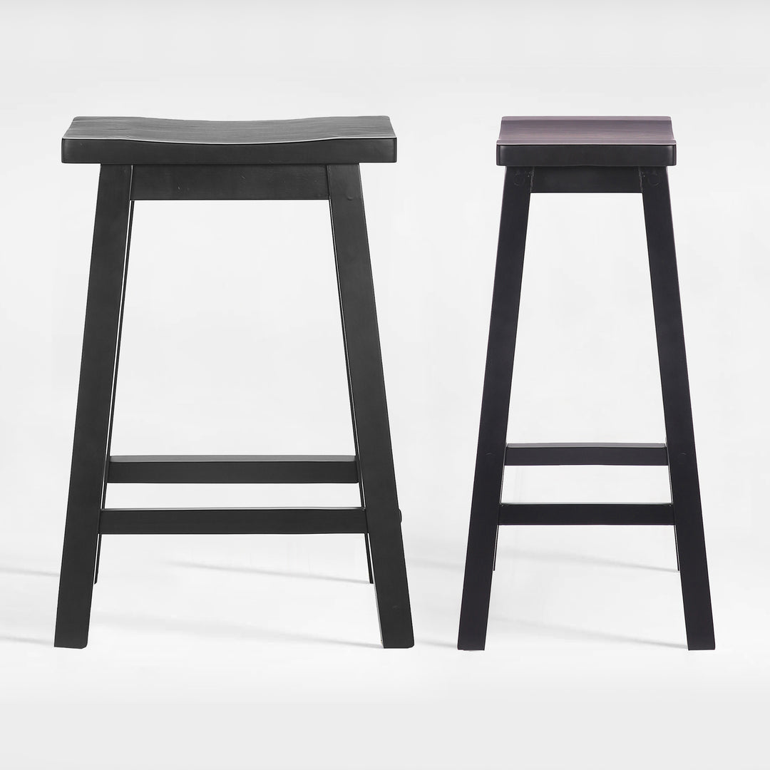 Reed 29" Solid Wood Saddle Bar Stool (Set of 2)