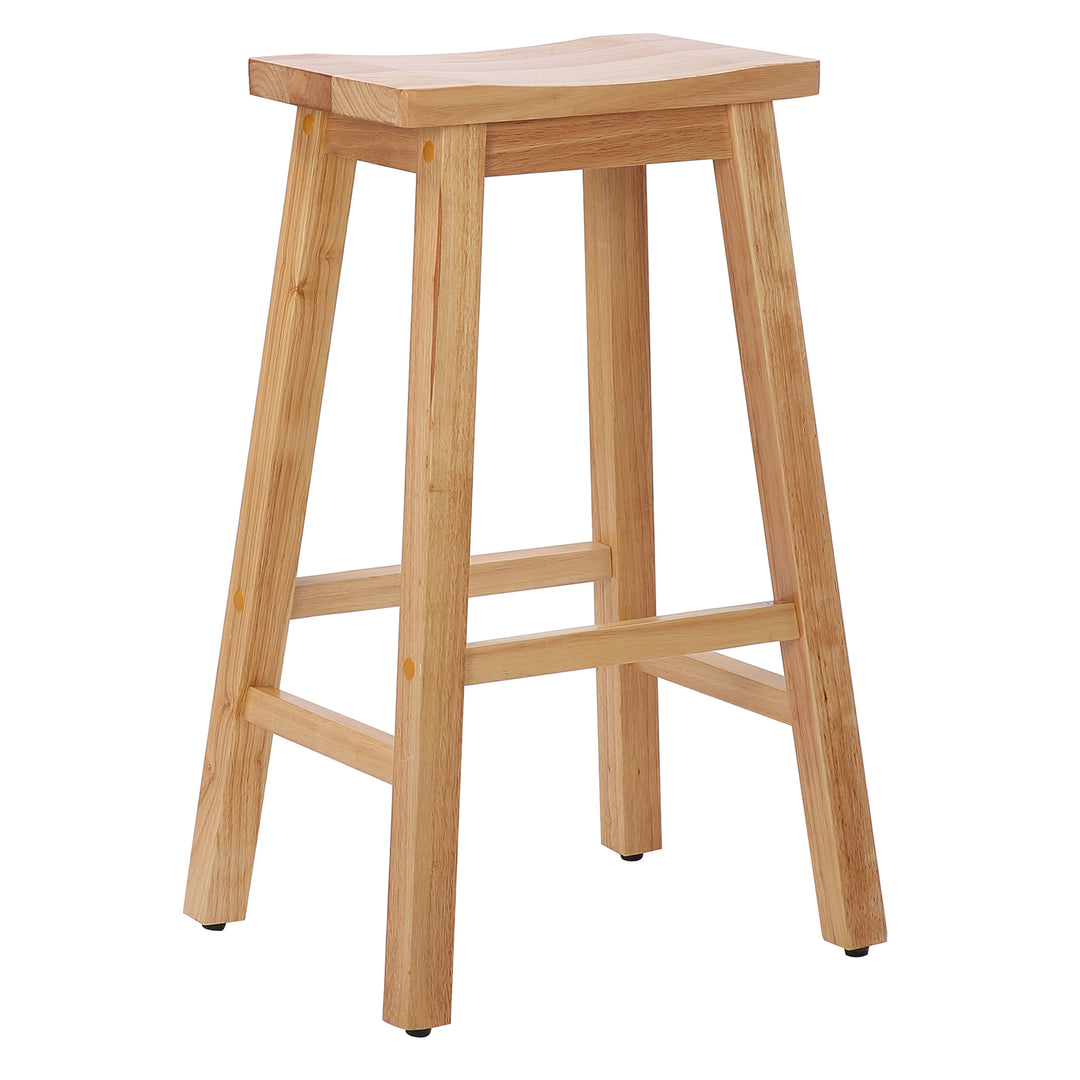 Reed 29" Solid Wood Saddle Bar Stool