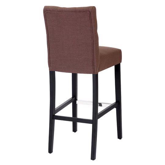 Hayes 29" Linen Fabric Tufted Bar Stool, Black