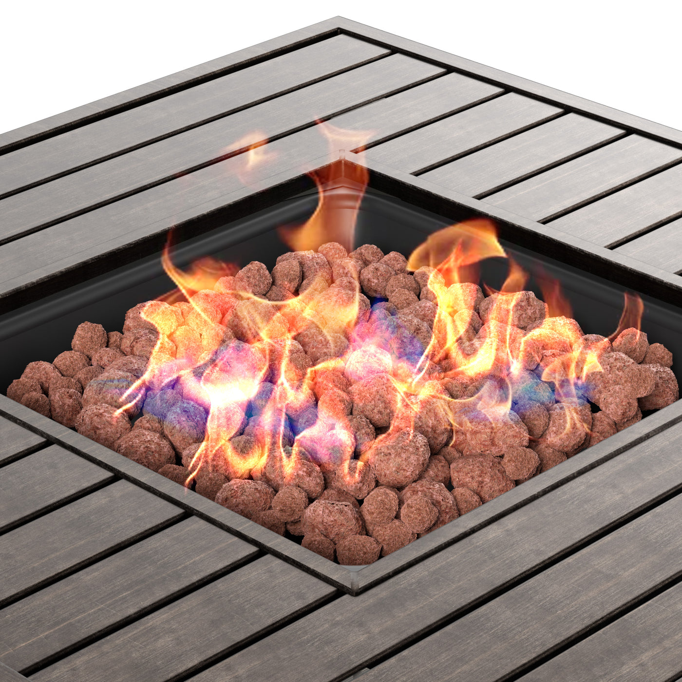 Sansom Outdoor Propane Gas Fire Pit Table Square 50,000 BTU