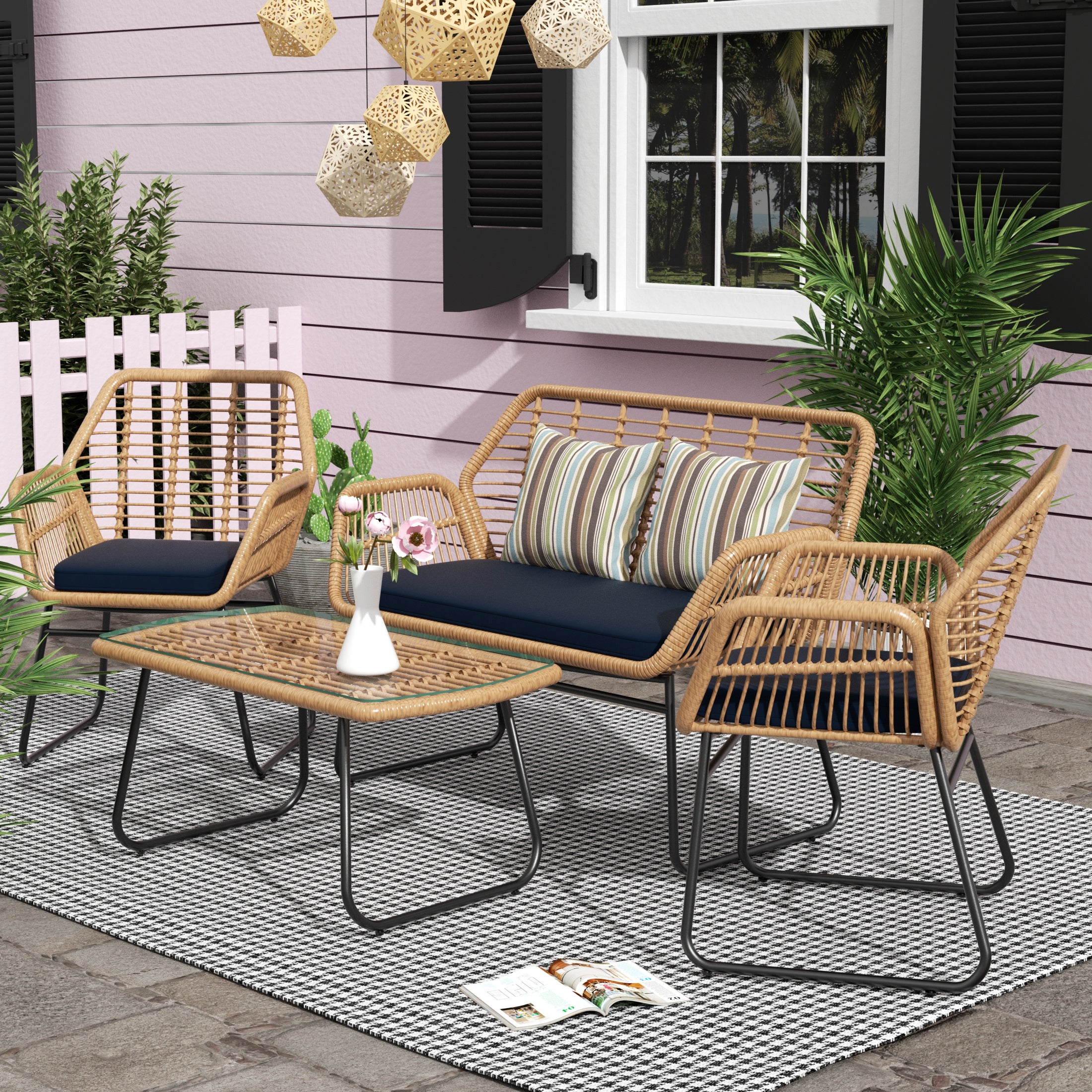 Phamtom 4-Piece Wicker Outdoor Conversation Set