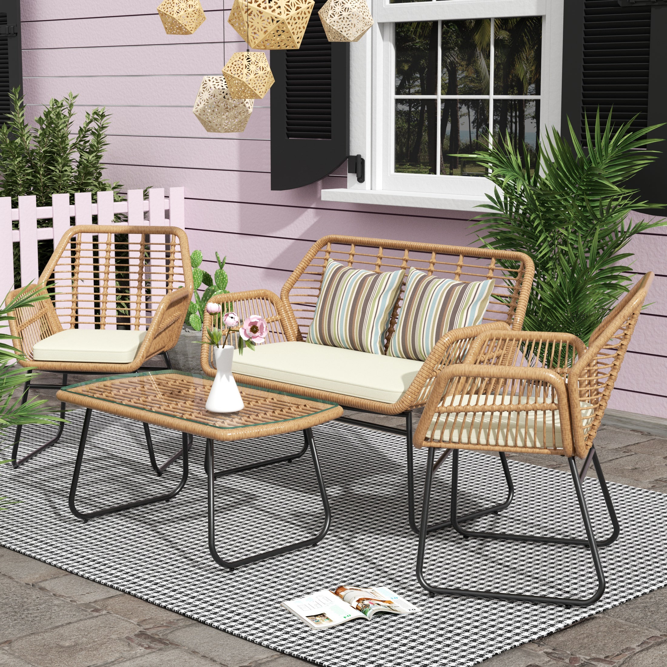 Phamtom 4-Piece Wicker Outdoor Conversation Set