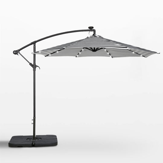 Albert 10 Ft Outdoor Solar LED Cantilever Umbrella with Base Weights