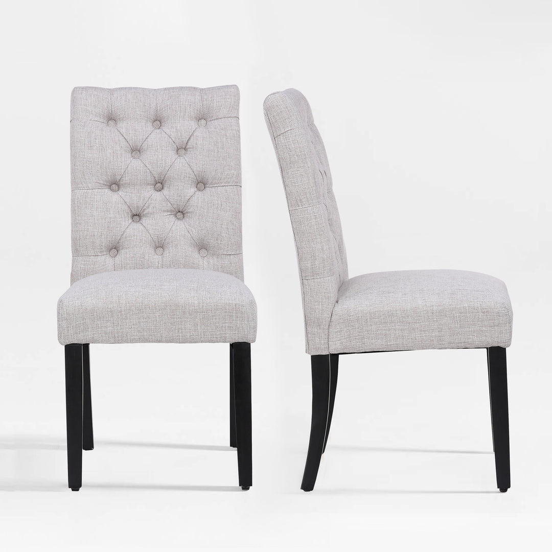 Hayes Upholstered Button Tufted Dining Chair (Set of 2)