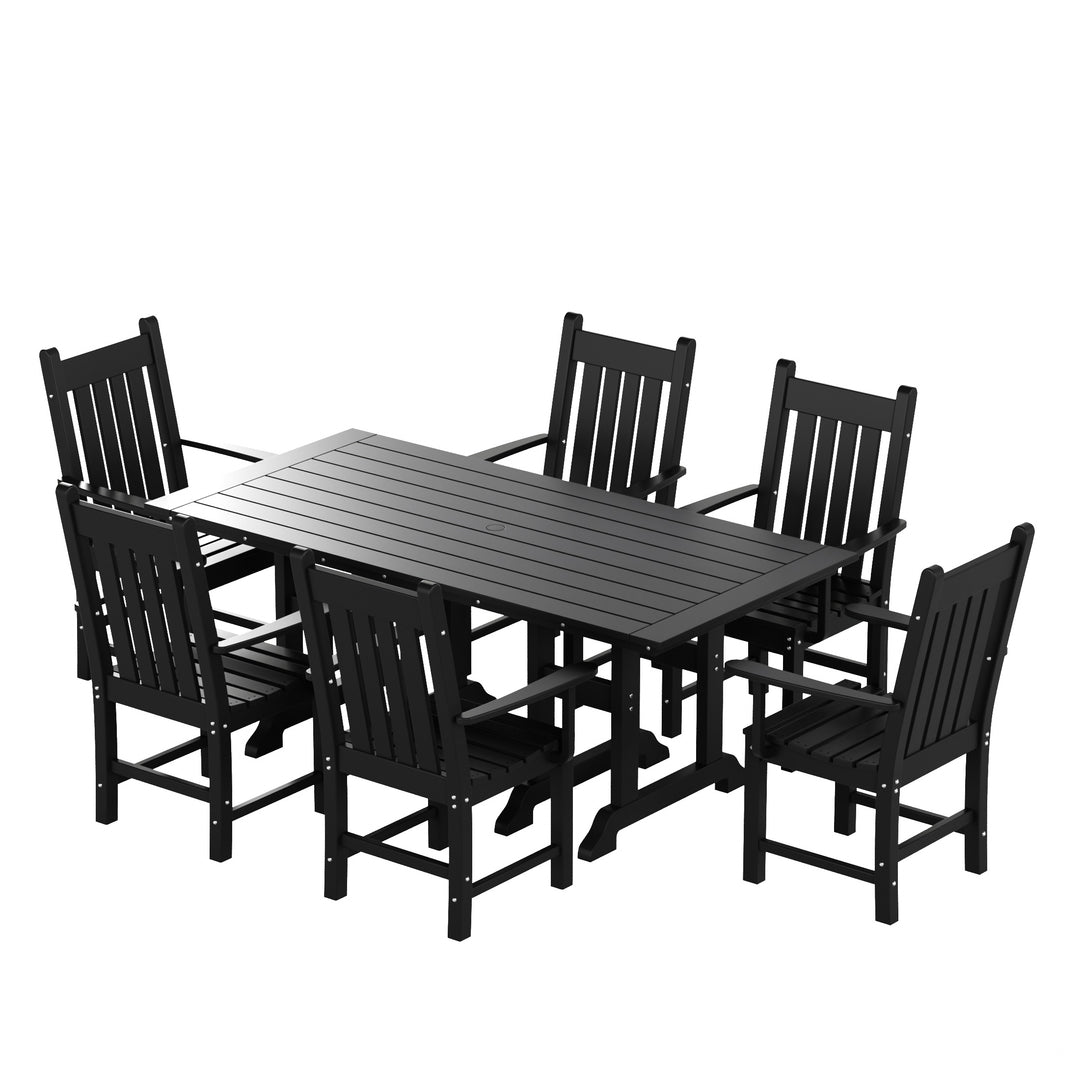 Malibu 7 Piece Outdoor Patio Dining Set Outdoor Dining Table with Armchair