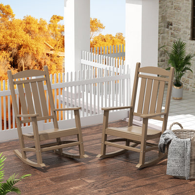 Malibu Outdoor Patio Poly Classic Porch Rocking Chair (Set of 2)