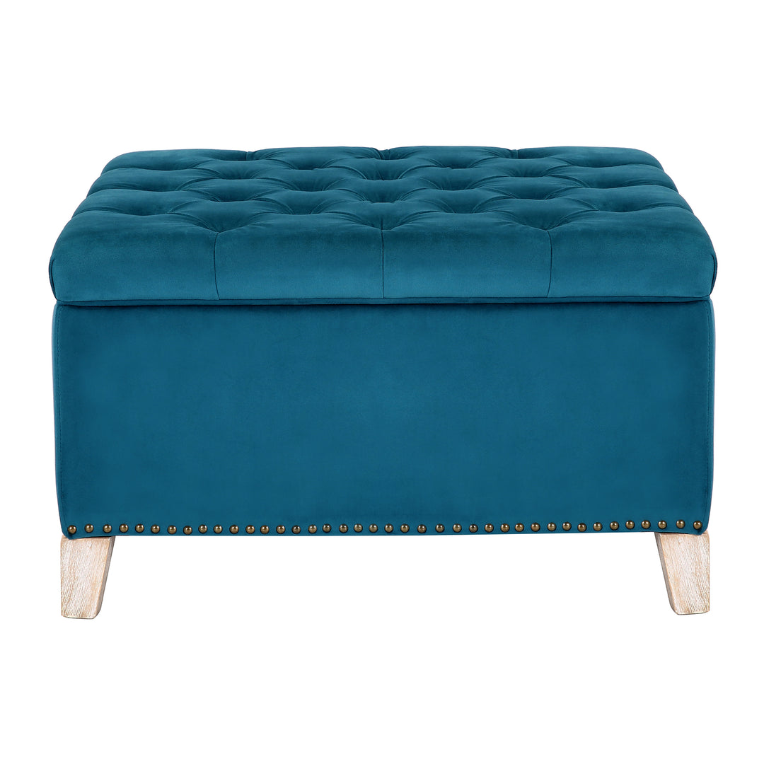 Wordford Square Velvet Tufted Storage Ottoman