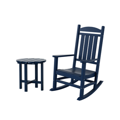 Malibu Outdoor Patio Porch Rocking Chair with Side Table Set