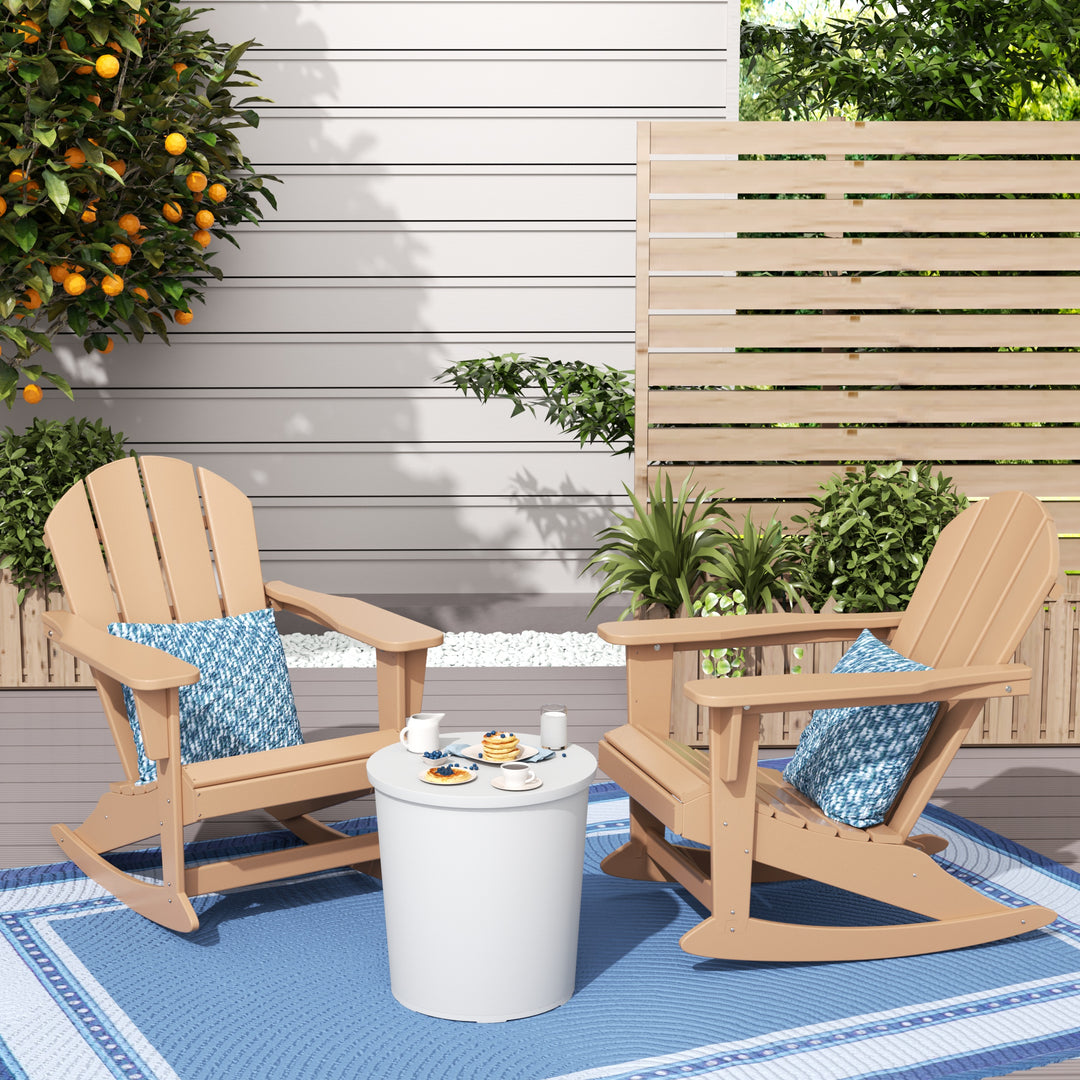 Malibu Outdoor Patio Porch Rocking Adirondack Chair (Set of 2)