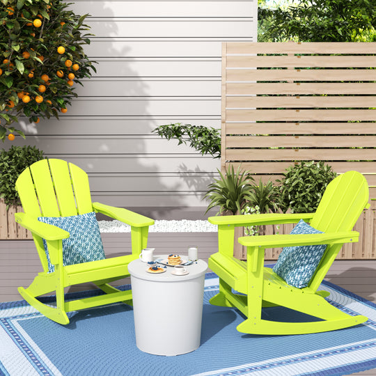 Malibu Outdoor Patio Porch Rocking Adirondack Chair (Set of 2)