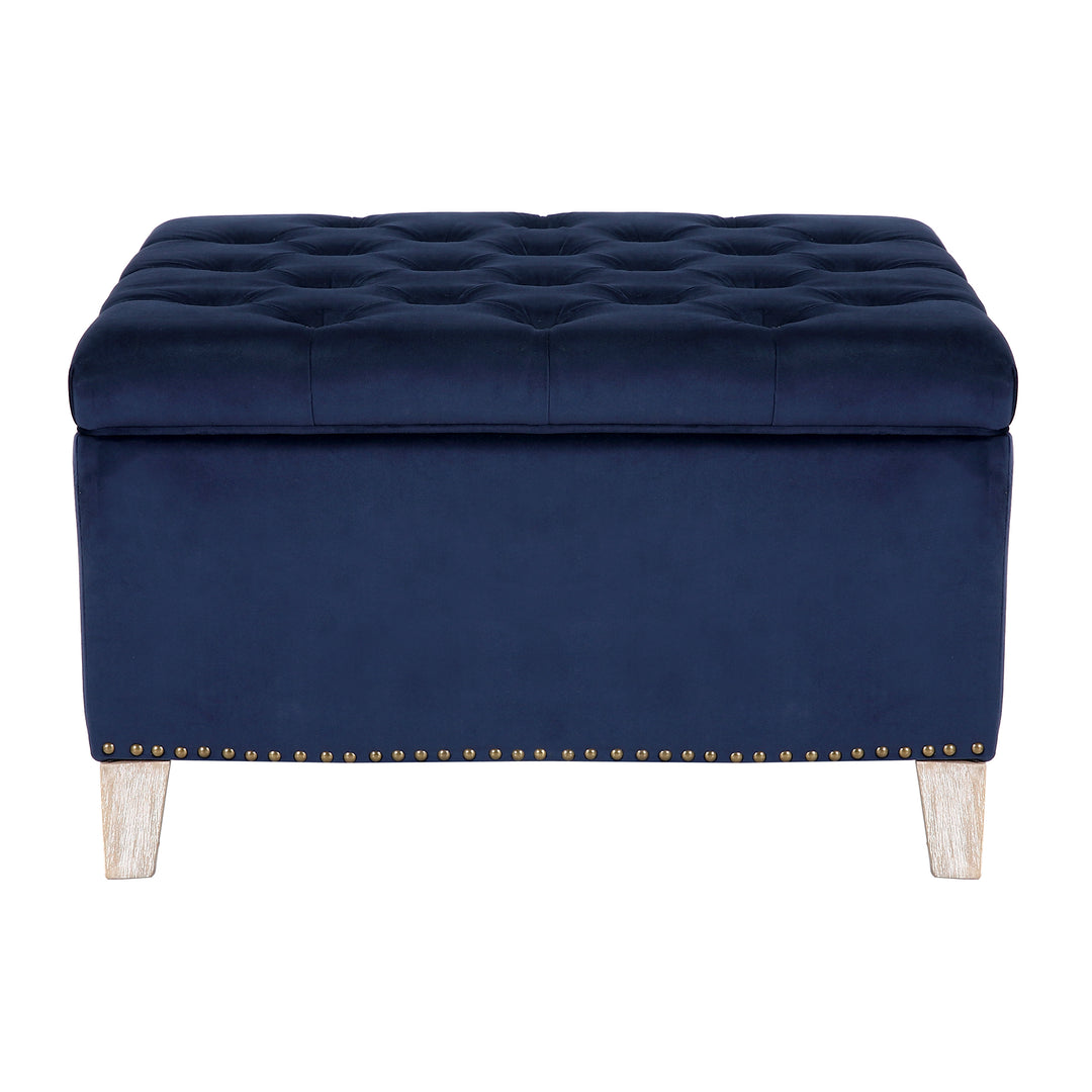 Wordford Square Velvet Tufted Storage Ottoman