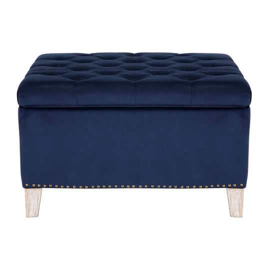 Wordford Square Velvet Tufted Storage Ottoman