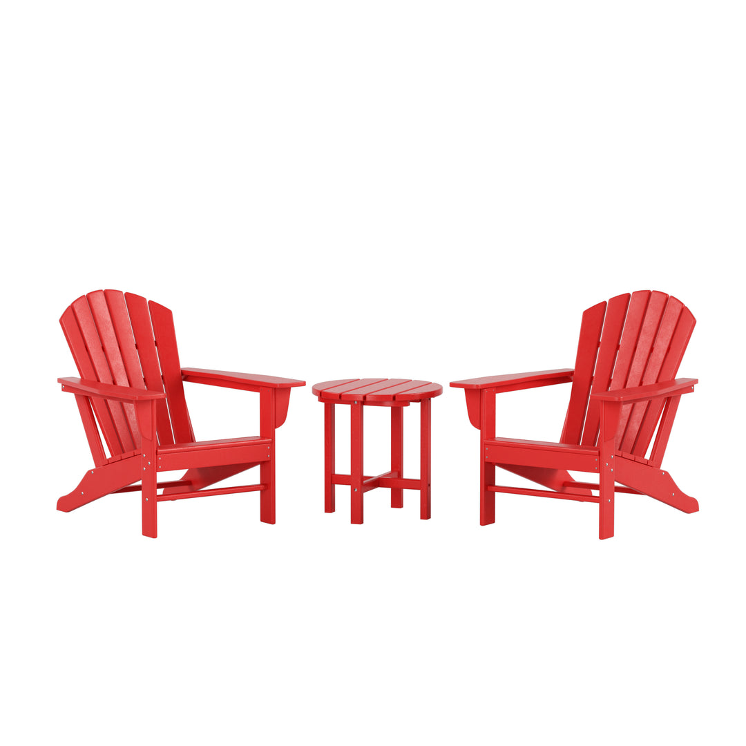 Dylan 3-Piece Outdoor Adirondack Chair with Side Table Set