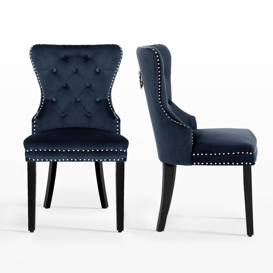 Wordford Velvet Upholstered Tufted Dining Chairs (Set of 2)