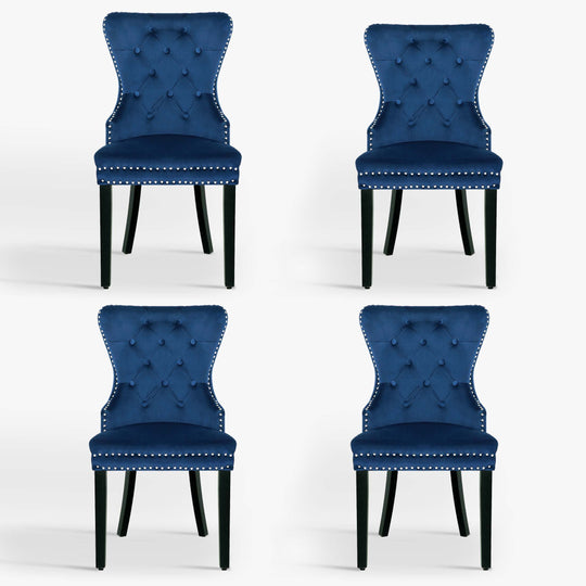 Wordford Velvet Upholstered Tufted Dining Chairs (Set of 4)