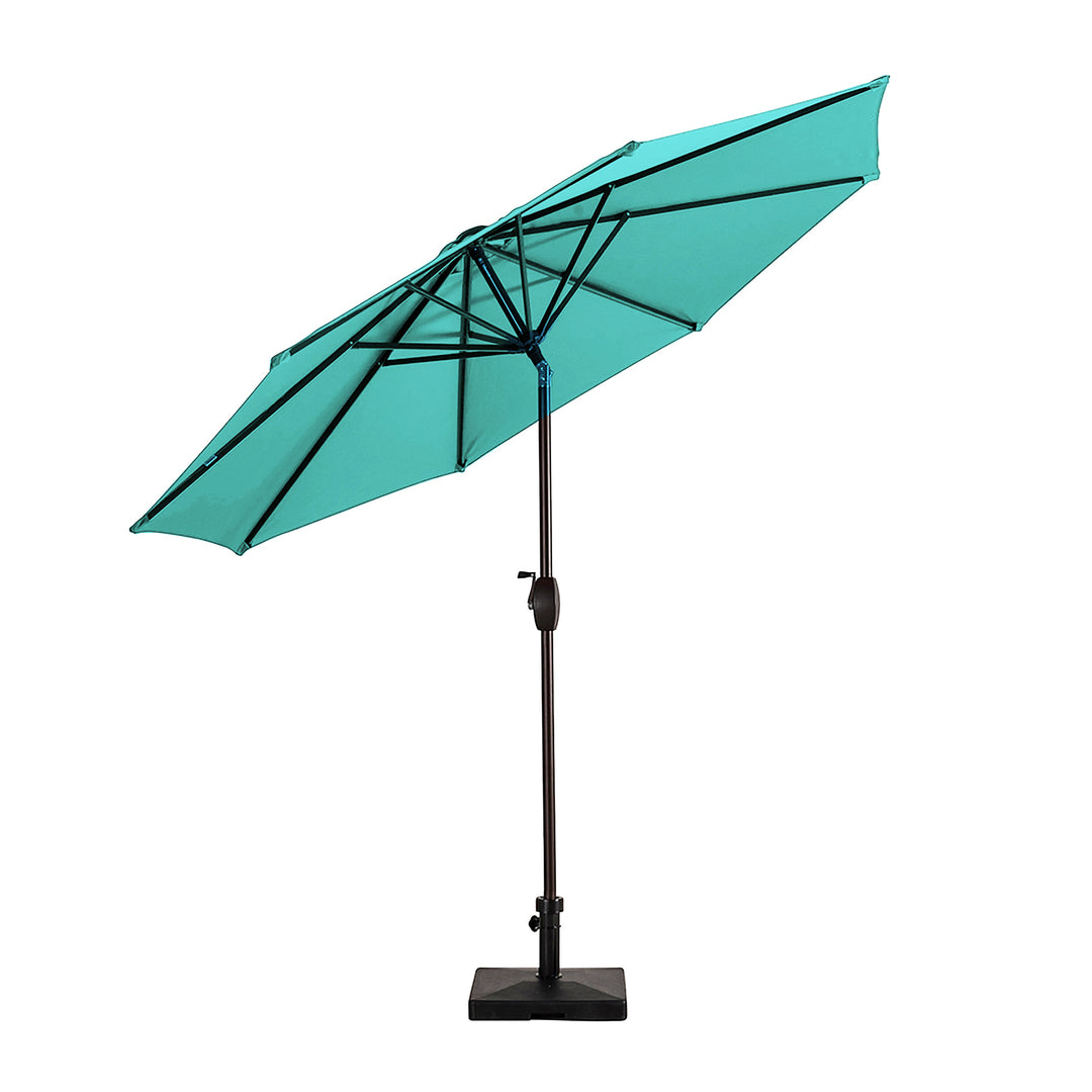 Paolo 9 Ft Outdoor Patio Market Table Umbrella with Square Concrete Base