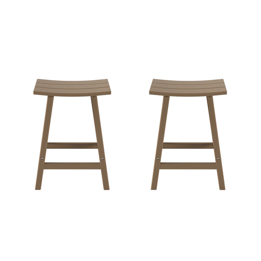 Malibu 24" Outdoor Patio Adirondack Counter Stool (Set of 2)