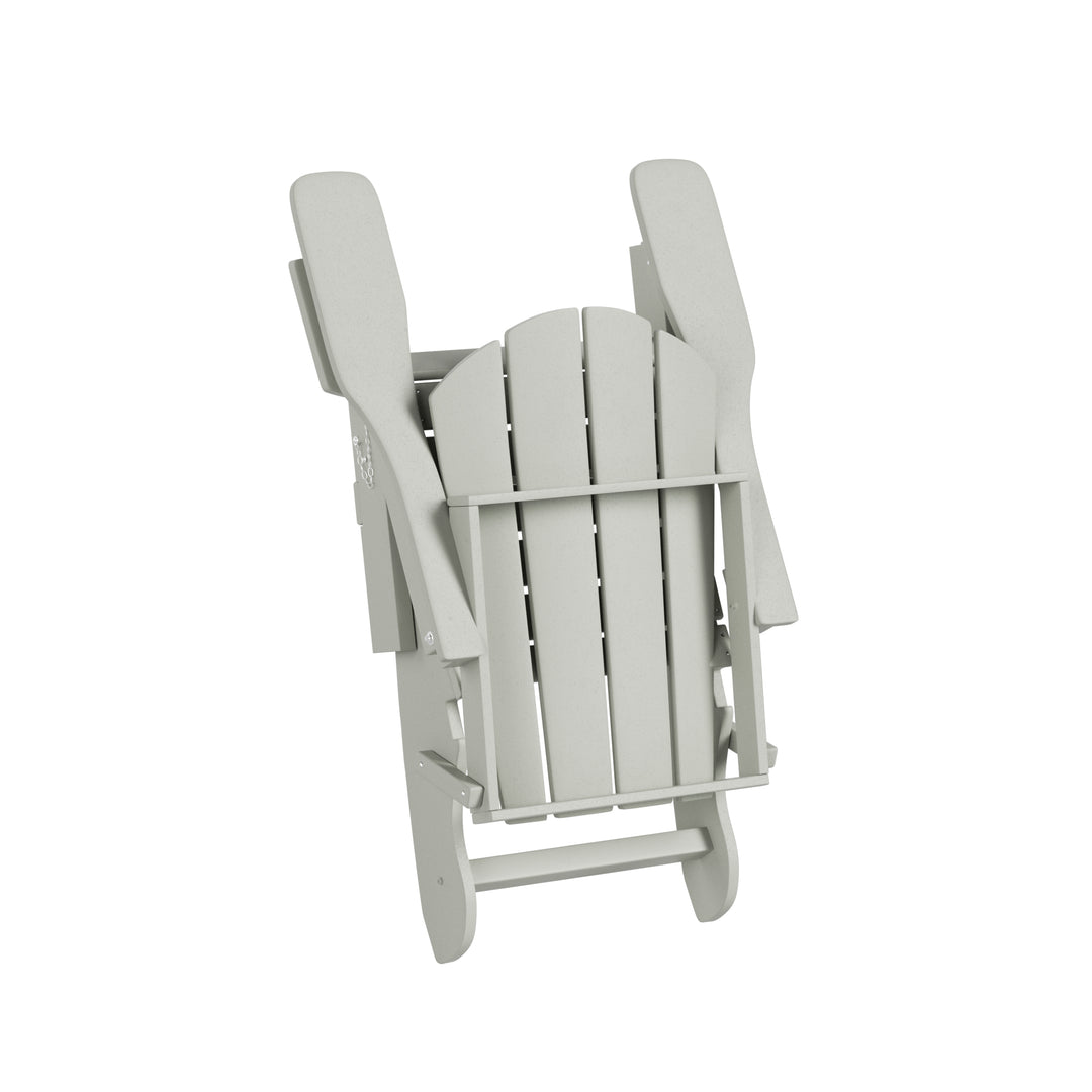 Malibu Outdoor Folding Poly Adirondack Chair with Side Table Set