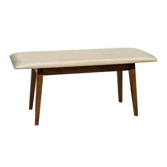 Lalia Mid Century Modern Solid Wood Upholstered Bench