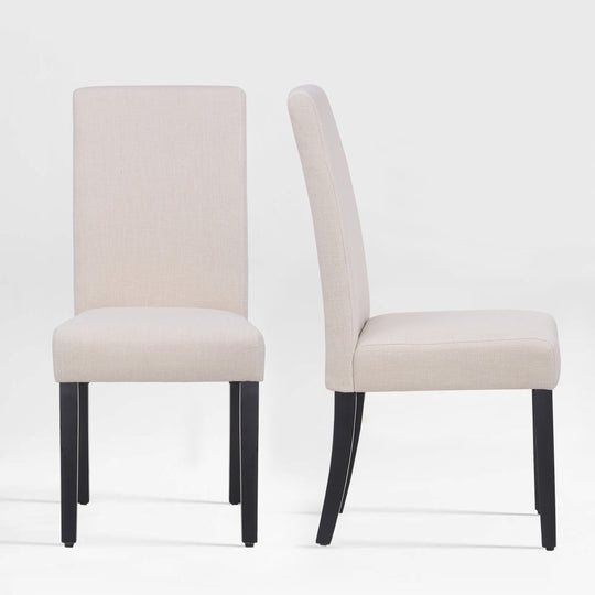 Lenox Upholstered Linen Fabric Dining Chair (Set of 2)