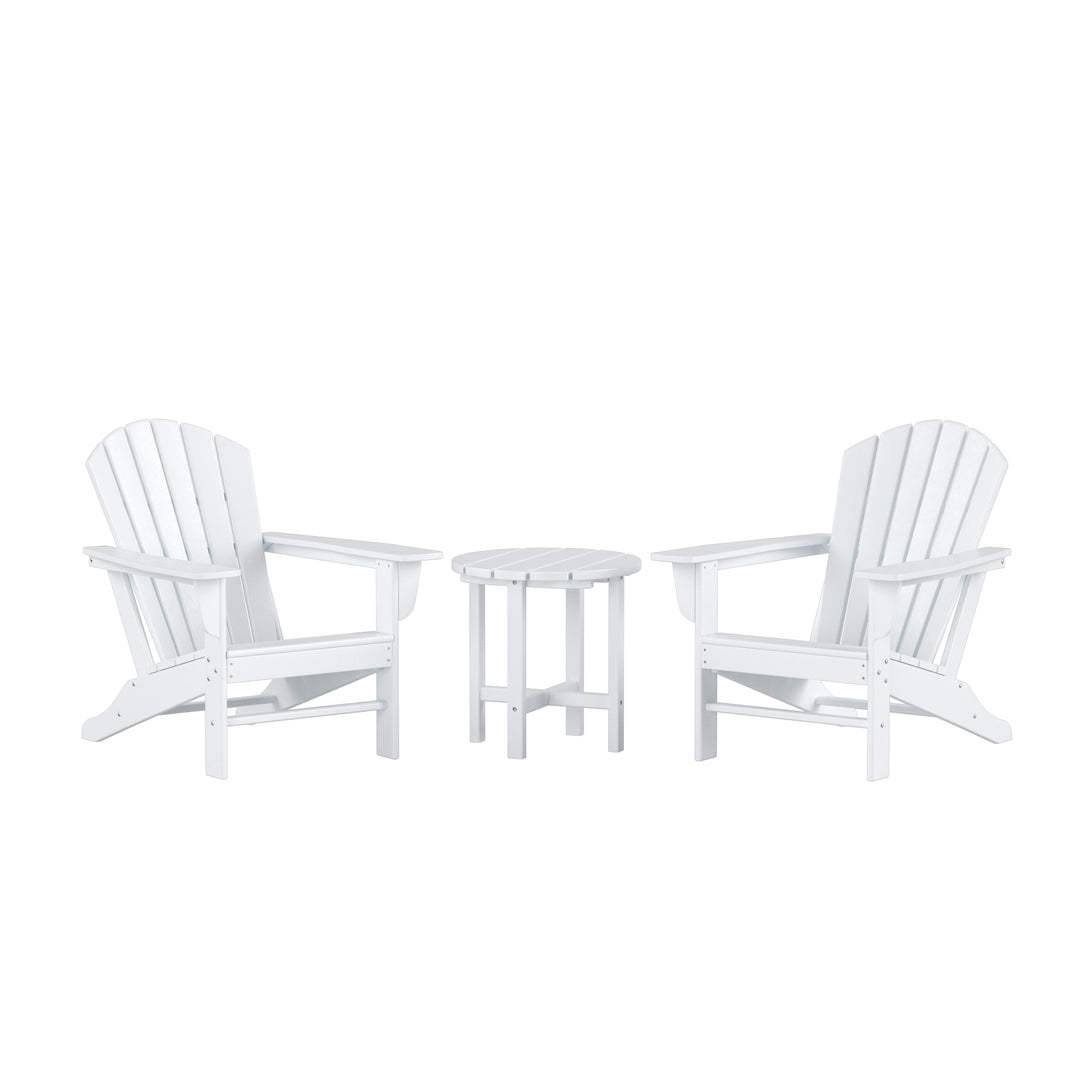 Dylan 3-Piece Outdoor Adirondack Chair with Side Table Set