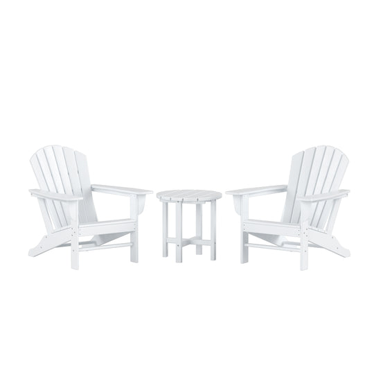 Dylan 3-Piece Outdoor Adirondack Chair with Side Table Set