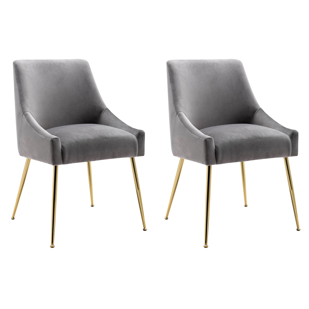 Carlo Upholstered Velvet Accent Chair (Set of 2)