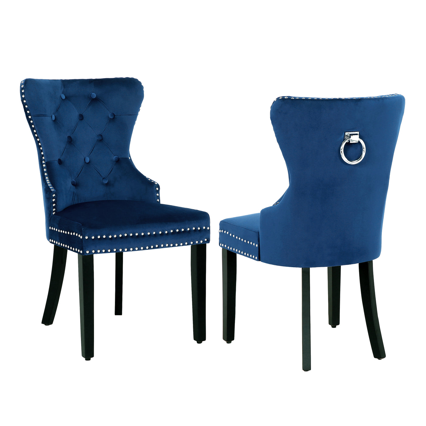 Wordford Velvet Upholstered Tufted Dining Chairs (Set of 2)