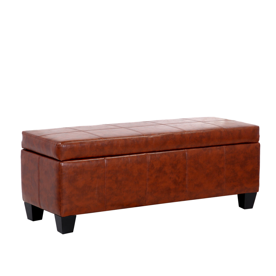 Jake 42" Inch Faux Leather Storage Ottoman Bench